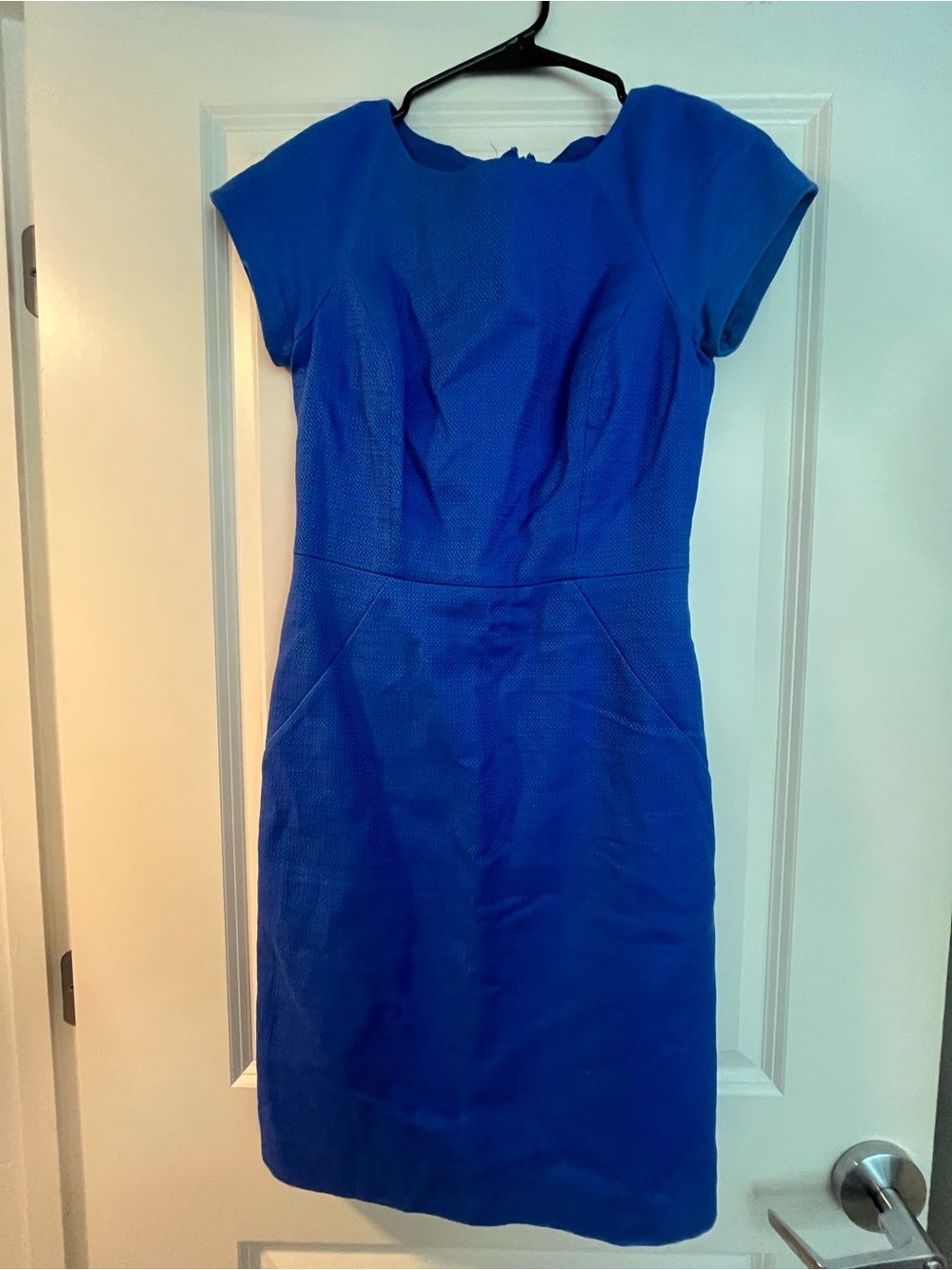 J. Crew Vibrant Cobalt Blue Cap-Sleeve Sheath Dress